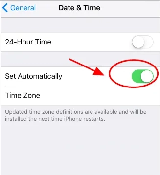 check time settings