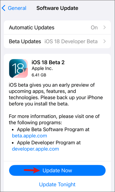 ios 18 software update