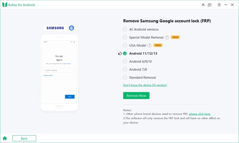 Choose Android Version Then Click Start