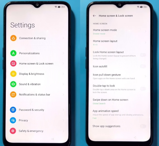 Chrome Settings for Home Screen Layout 2