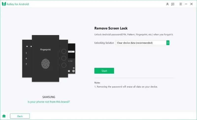 Clear Device Data Confirmation Steps