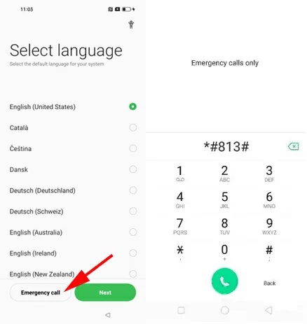 Dialing Emergency Code on Phone Screen