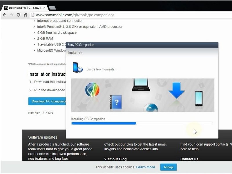 Downloading Xperia Companion on Computer