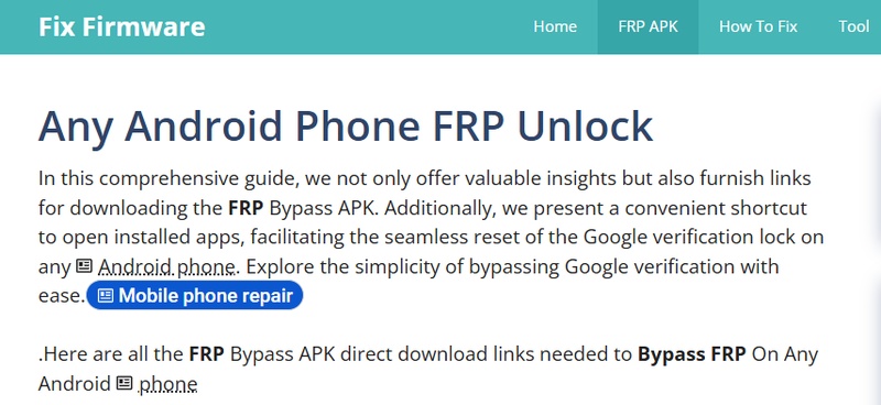 Fixfirmware Provides Phone Unlocking Methods