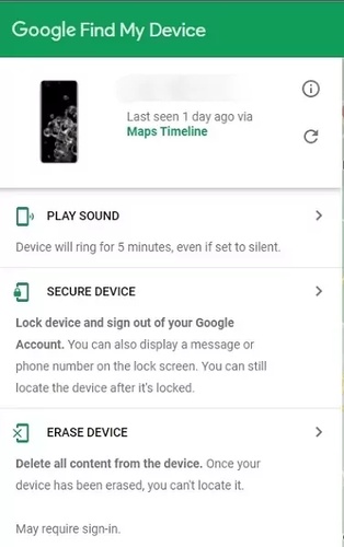Select Erase Device Then Confirm