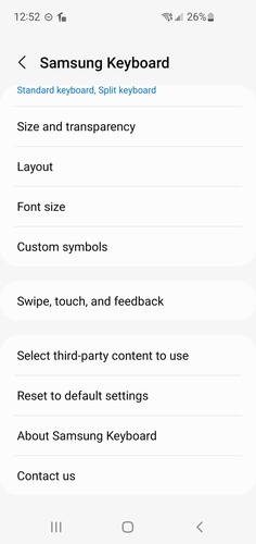 Tap About Samsung Keyboard Internet Link
