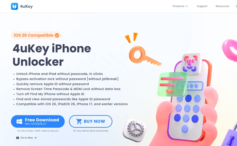 Outil 4uKey iPhone Unlocker