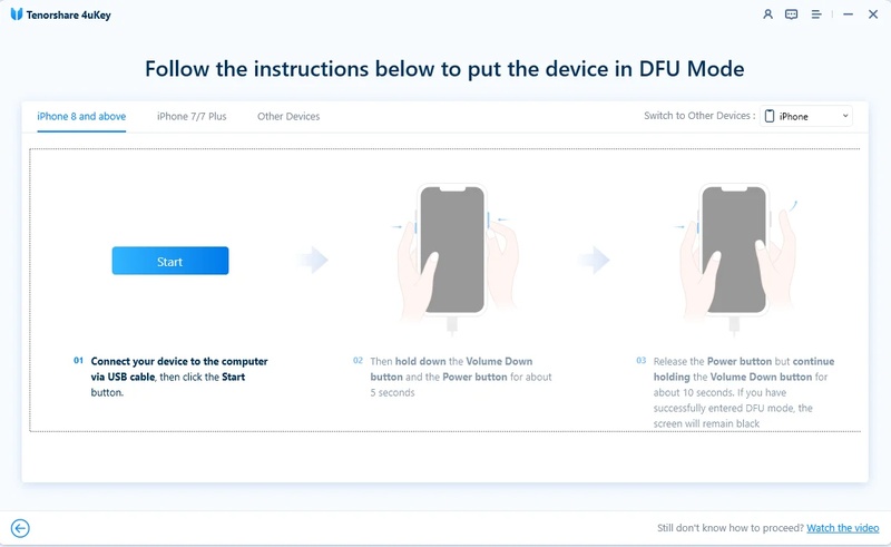 Animated Guide for Entering Dfu Mode