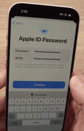 Daten eingeben und Apple ID erstellen