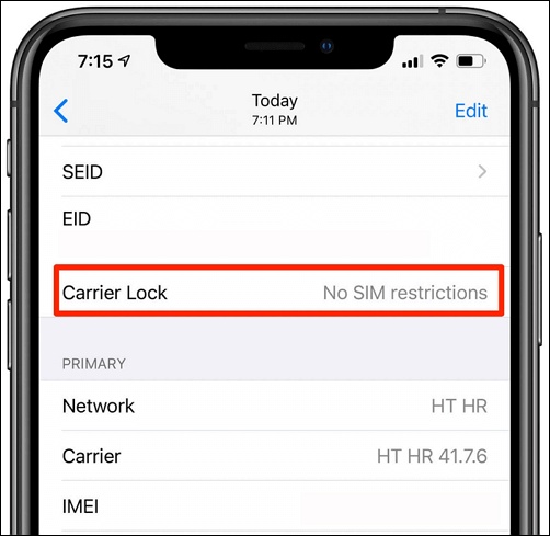 Enter Network Unlock Code for Carrier