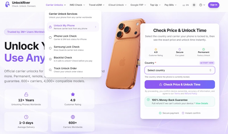 Find Phone Unlock Option in Settings