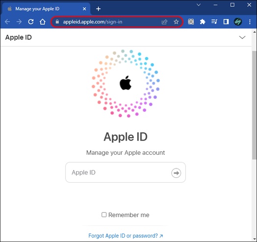 Open Apple Password Reset Website