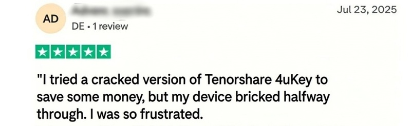 Real User Reaction of Using 4ukey Cracked Verison