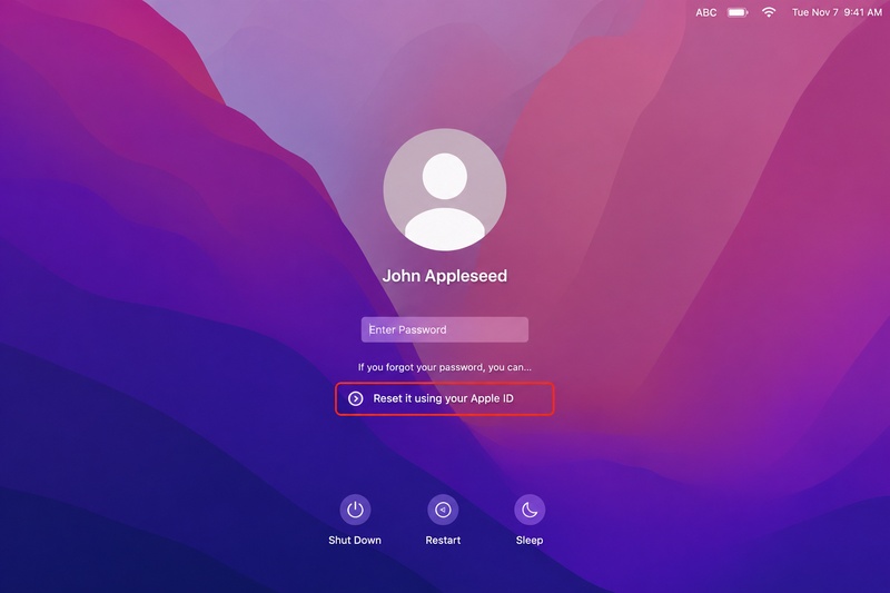 Reset Mac Password from Login Window