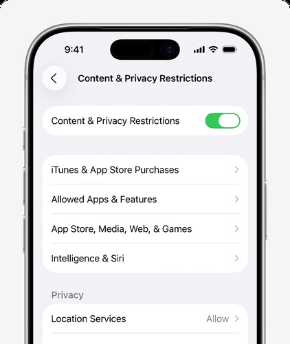Tapping Content and Privacy Restrictions